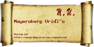Mayersberg Uriás névjegykártya